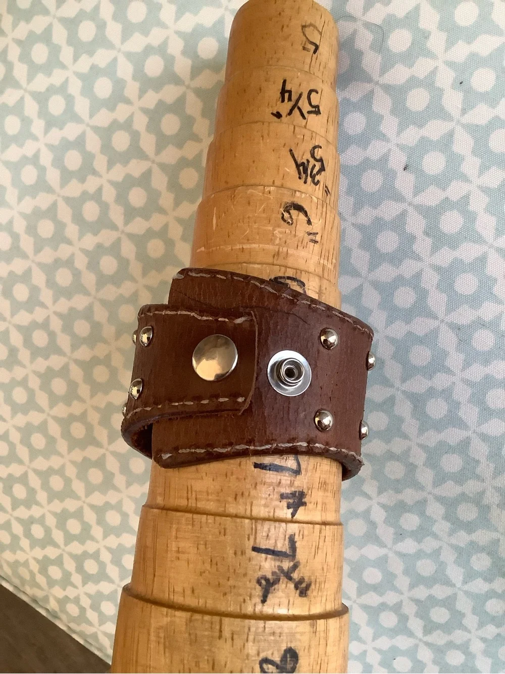 Leather cuff, adjustable 6-6 3/4” wrist